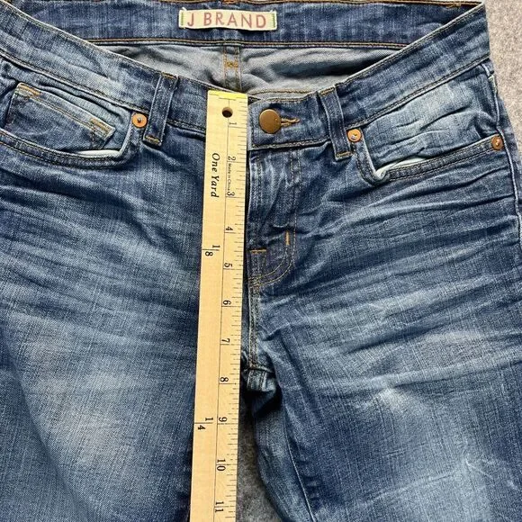 J Brand Jeans Women's‎ 27 Skinny Acid Wash Medium Blue Stretch Denim Low Rise - Picture 6 of 15